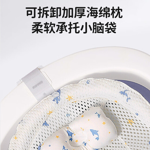 马博士婴儿洗澡神器躺托新生儿浴垫宝宝洗澡网兜搭配婴儿洗澡盆通用鲸鱼