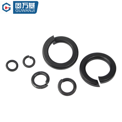 Guwanji 65MN manganese hardened black open spring washer national standard high strength 8.8 grade spring washer thickened elastic washer 65 strong material M12 (100 pieces)
