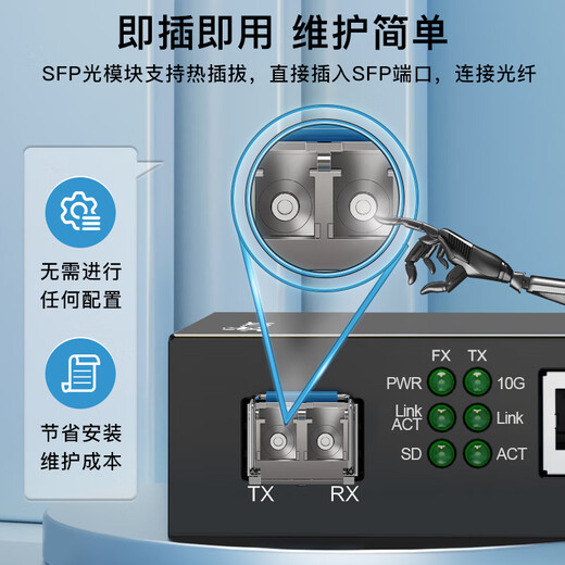 itcom万兆光模块SFP+10G单模双纤光纤模块1310LC10公里兼容国产服务器交换机IT168-SFP-XG-LX-SM一只