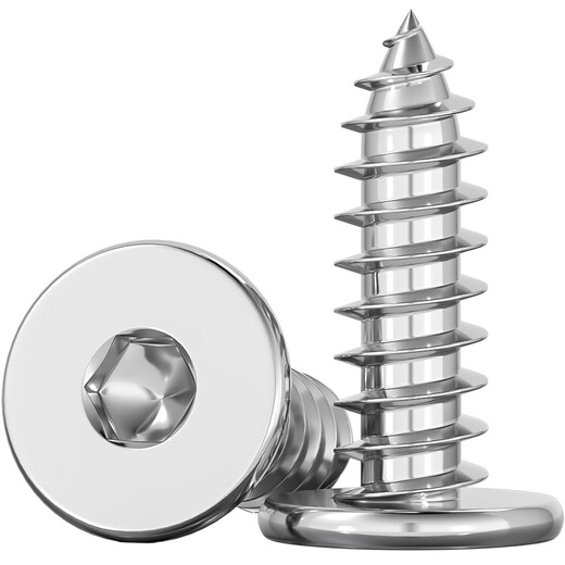 Tianzhuo Hardware 304 stainless steel flat head hexagonal self-tapping screws large flat head ultra-thin head screws low head round head self-tapping screws M2*4 100 pieces
