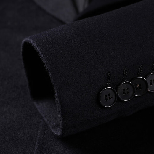 Wirpta high-end brand cashmere woolen coat for men winter new mid-length suit collar business light luxury coat navy blue gift box L L 175