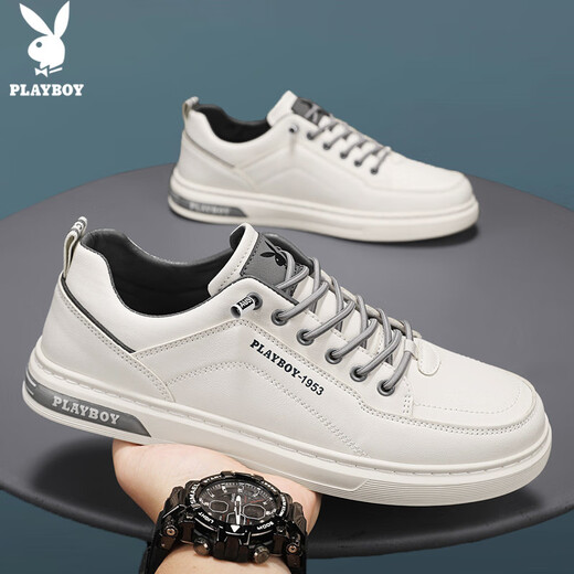 Playboy (Playboy) Herrenschuhe Herren 2025 Sommer lässige Schuhe Herren trendige Brettschuhe Herrenmodegeschäft weiße Schuhe Beige 41