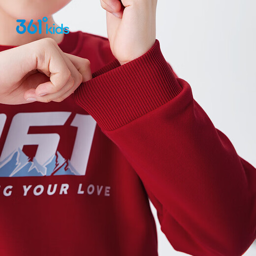361 Children's sweatshirt 25 autumn and winter for boys and girls 3-14 years old plus velvet warm pullover sweatshirt red 160