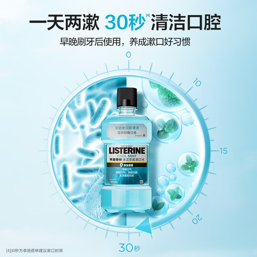 Listerine [Same as Wang Shun] Essential Oil Mouthwash Ice Blue Zero Degree Fresh Breath Reduces Oral Bacteria 500mL*3