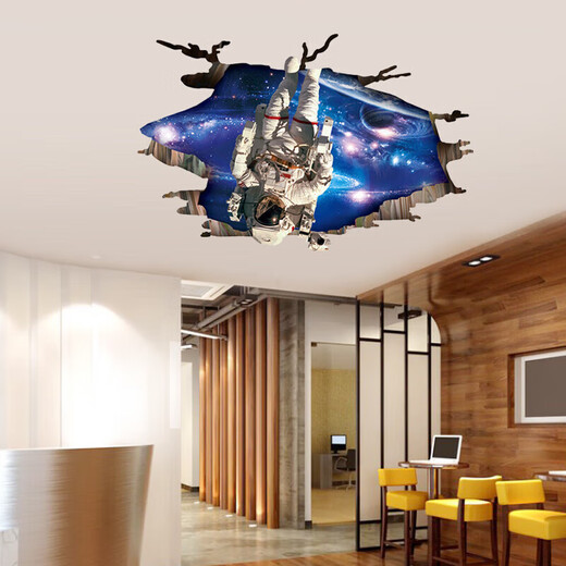Jingeyu Universe Starry Sky Ceiling Sticker Planet Universe Space 3D Three-dimensional Wall Sticker Living Room Ceiling Wall Bedroom Creation Moon Night Starry Sky 9227 Big