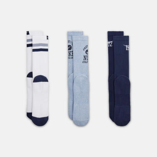 耐克（NIKE）EVERYDAY 舒适速干中筒运动袜（3 双三色） FQ0325-902 M