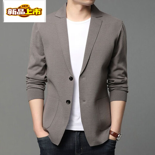 Cardigan en laine en tricot pour hommes du premier path 2025 printemps nouveau coréen slim costume pull tendance veste décontractée 9360 chameau m