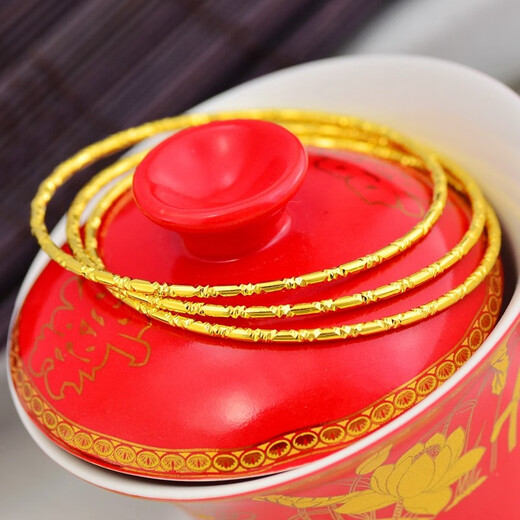 QUAMER Old Phoenix Gold Store Authentic Ancient Method Three Lives Three Worlds Bag Nordic Gold Bracelet Not Fading Inherited Elegant Fashion Single 0.01g