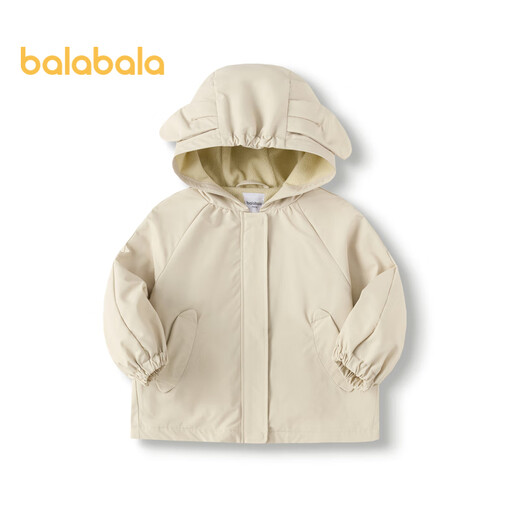 Balabala children's clothing children's jacket girls 2024 autumn clothes little baby cute hooded plush top 208324105004
