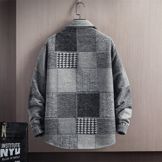 Isaac Paul Brushed Shirt Collar Jacket Men's 2025 Spring and Autumn New Plaid Trendy Versatile Men's Casual Top Brown