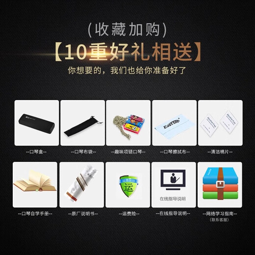 国光上海口琴24/28孔C调复音重音成人专业演奏级儿童老人送礼初学推荐 24孔 梦境黑 复音C调