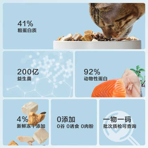 Made in Tokyo, freeze-dried double-combination full-price cat food fish flavor 2kg, high fresh meat nutrition, beautifying hair and cheeks, probiotics for adult kittens