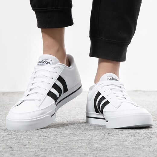 Chaussures officielles adidas Chaussures masculines Nouveau-style de printemps masculines Toile résistante à l'usure de la mode Low top-usure de sport décontractée GW8373 / Surface en cuir / blanc 41