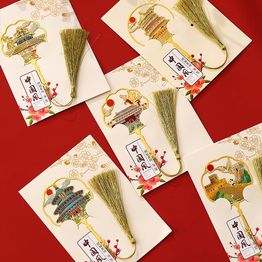 Beijing landmark metal bookmark gift box Forbidden City Architecture Cultural and Creative Temple of Heaven Tourism High-end Creative Classical Chinese Style Graduation Souvenirs for Teachers Student Day Gift Customized Gifts