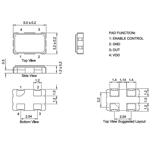 Lanshi Oscillator Clock SMD Active Crystal Oscillator 24.576MHZ (20 pieces)