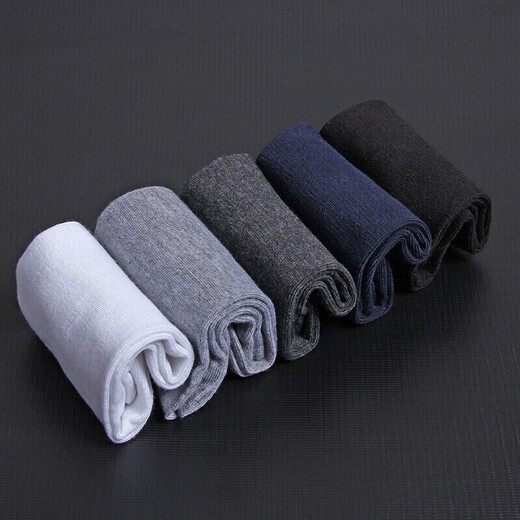 Orange Workshop Socks Men's Middle Tube Socks Breathable Sweat Absorbent Business Casual Stockings Four Seasons Men's Pure Black Socks Random Colors 5 pairs All sizes