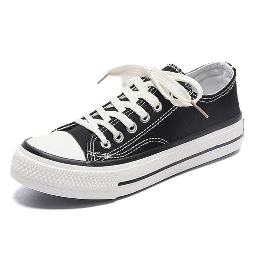 Ershan Ji Canvas Shoes Мужская модная пара повседневная обувь молодой студенческая обувь мужская обувь низкая топ классический черный 42