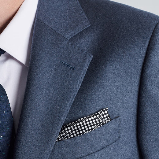 Angel Bird Men's Suit (Top) Wool Straight Single Slit Fragrance Suit KEBB246030U Blue 52B