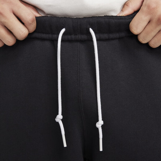 Nike (NIKE) official men's plus velvet trousers, wardrobe trousers, knitted loose casual embroidery, personalized soft DX1365 010 black/white L