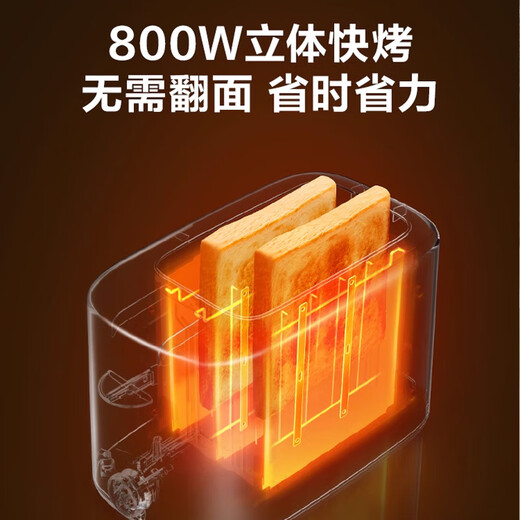 ZNMW German quality toaster household slice heating sandwich small fully automatic breakfast machine toaster toaster glossy white (with dust cover)