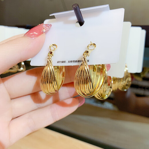 Lan Huiming 925 Silver Needle New Trendy Exaggerated Twisted Earrings Korean Temperament Internet Celebrity Simple Fashion Earrings Girl Birthday Gift Twisted Earrings