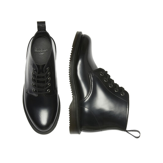 Martin Emmeline British men and women autumn comfortable lightweight glossy leather black short boots Martin boots black 41