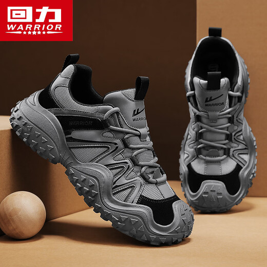 Warrior dad shoes men versatile casual men's shoes sports running shoes men 3891 gray/black 40