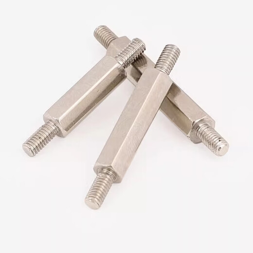 Bingneng carbon steel double-headed hexagonal stud iron column two-headed screw connecting rod support column external thread isolation column lengthened mm H6*M4*6+15 30 pieces