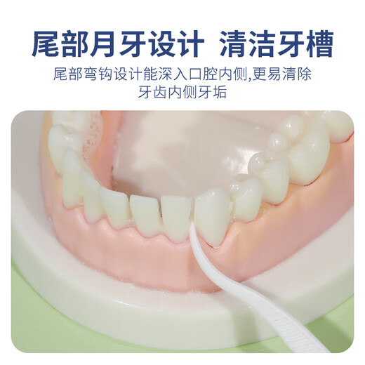 修洁一次性经典超细牙线家庭装细滑剔牙线棒便携随身牙签 50支 1盒
