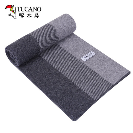 Woodpecker pure wool scarf men's winter thickened warm scarf for boyfriend husband dad New Year's birthday gift box