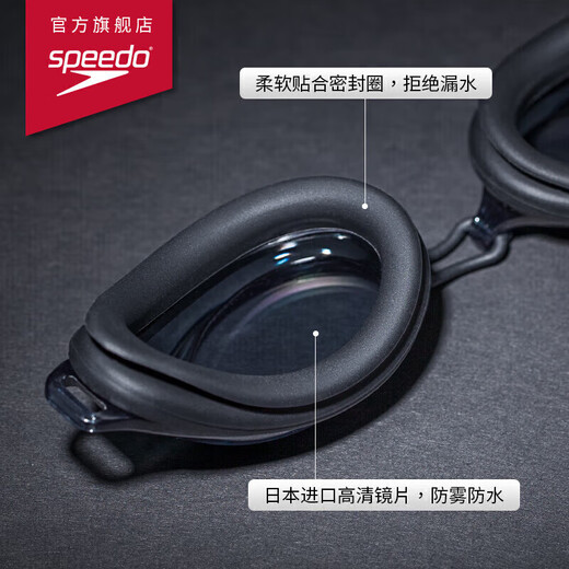 Speedo Edge importó gafas de natación Seiko Equipo de natación impermeable y anti-fog de alta definición para hombres y mujeres negros/humo