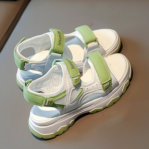 Hot-Blooded Jordan Brand Off-Code Girls Sandals 2026 Summer New Children's Anti-Slip Soft Bottom Beach Shoes for Big Children and Girls to Wear 666 Purple 35