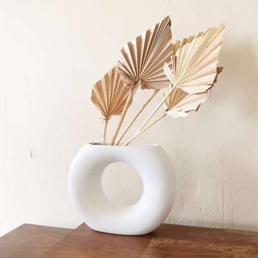 ins风高颜值黑色陶瓷装饰花瓶 艺术插花客厅酒柜玄关摆件 HP1585B黑色