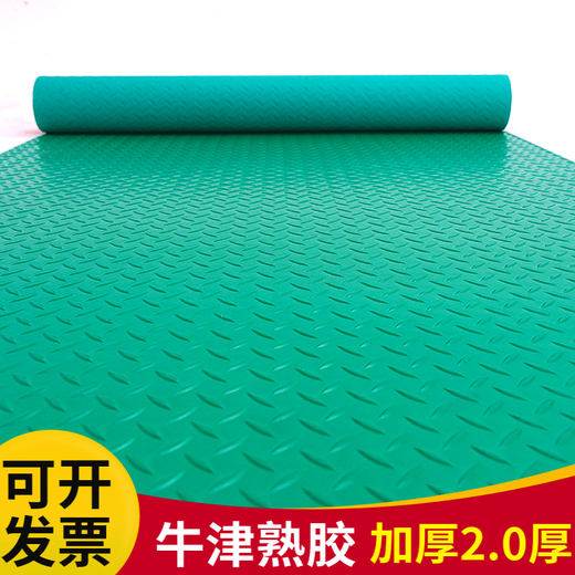 Junliu beef tendon floor mat pvc waterproof anti-slip mat thickened door mat rubber plastic corridor kitchen stair workshop warehouse green herringbone 1.0 meter width 3 meter length