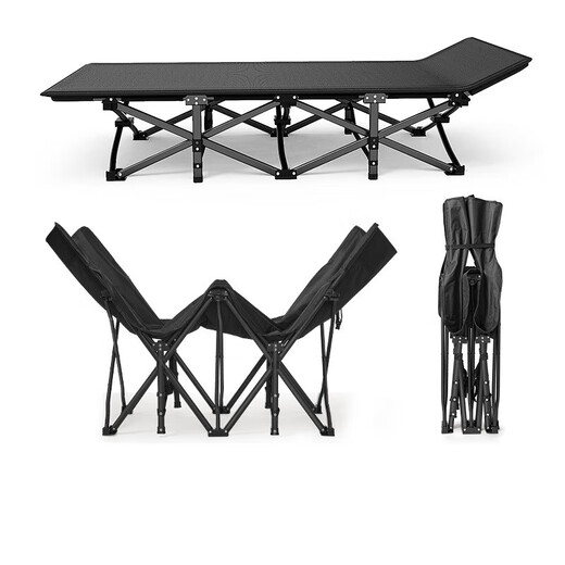 Camel Outdoor Camping and Camping Lips Simple Pliage Lit Accompagnant lit Single Office Square Tube 71x188 Gray