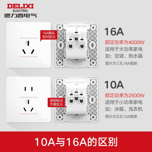 Delixi Switch Socket Panel Panel CD821 серия 86 Тип 45 Вт