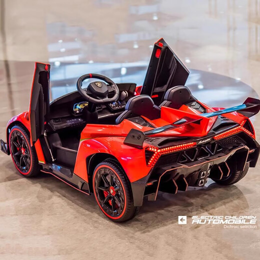 Xiaoyingxing [Lamborghini autorizado] Los juguetes de automóvil de automóviles de cuatro ruedas para el automóvil remoto de las cuatro ruedas para niños pueden sentarse en los niños y bebés, los neumáticos suaves de las cuatro ruedas [negro] asiento de cuero de control remoto