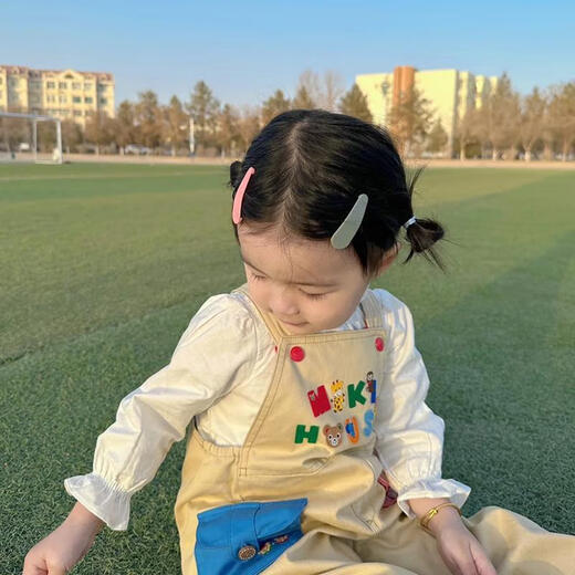 姒漾女童裤子春秋款2025新款女宝宝洋气儿童小女孩时尚卡通字母背带裤 主图款 110