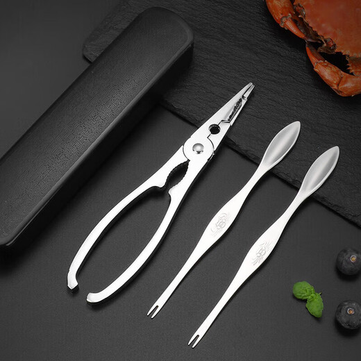 美厨（maxcook）吃蟹工具套装 螃蟹工具大闸蟹不锈钢剥蟹钳蟹刀 3件套 MCPJ6173
