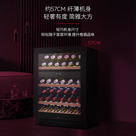 AEG large-capacity dual-temperature zone wine cabinet with precise constant temperature control for home embedded AWD050SBA-X dual-temperature zone wine cabinet