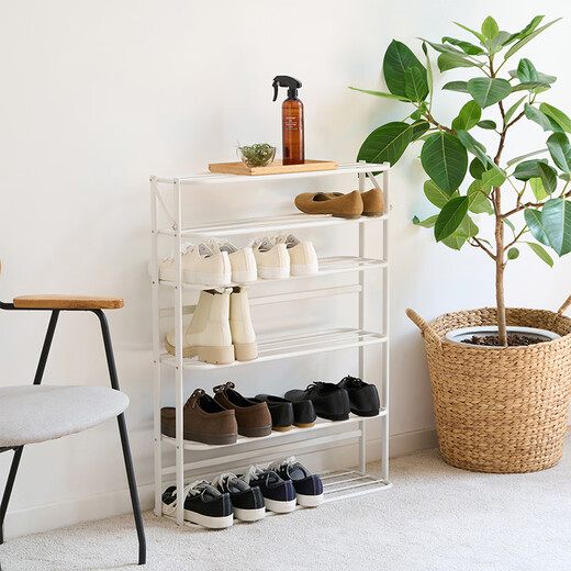 MUJI convenient foldable iron shoe rack, simple shoe rack storage, 1 minute assembly, size/length 68*width 25*height 88cm