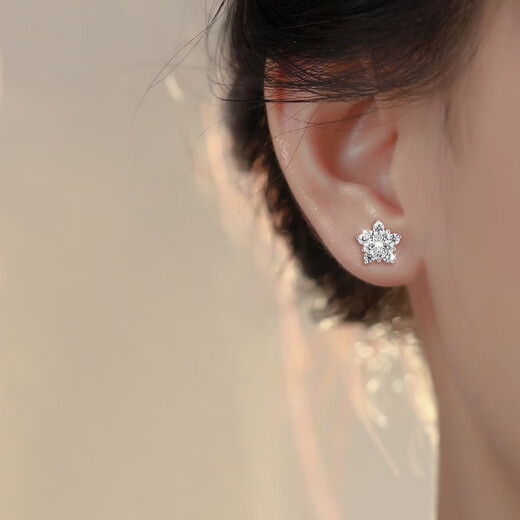 Jianlu Weekly Earrings Sterling Silver High-end Gift Box 925 Silver Earrings Earrings Girls Chinese Valentine's Day Gifts for Girlfriends 7 Styles Zhou Earrings (Silver Needles) + Exquisite Gift Box