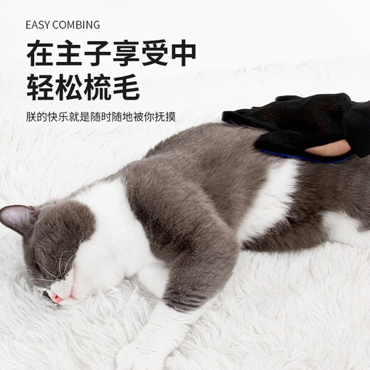 HOUYA pet cleaning 4-piece set of cat gloves, cat and dog cleaning hair comb, knot combing, cat nail clipping, cat supplies