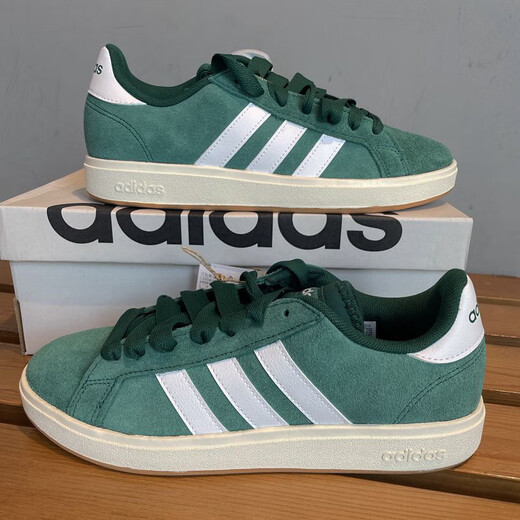 Adidas casual shoes for men and women 2025 autumn and winter new Grand Court Alpha sports shoes low-top sneakers IH6187 green/suede upper 43