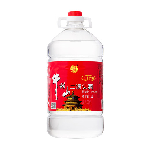 Niulanshan Baijiu Erguotou 5L large barrel, medicinal wine, fresh fragrance style, ration wine directly supplied from the distillery, gift for self-drinking, 56%vol 5L 4 barrels