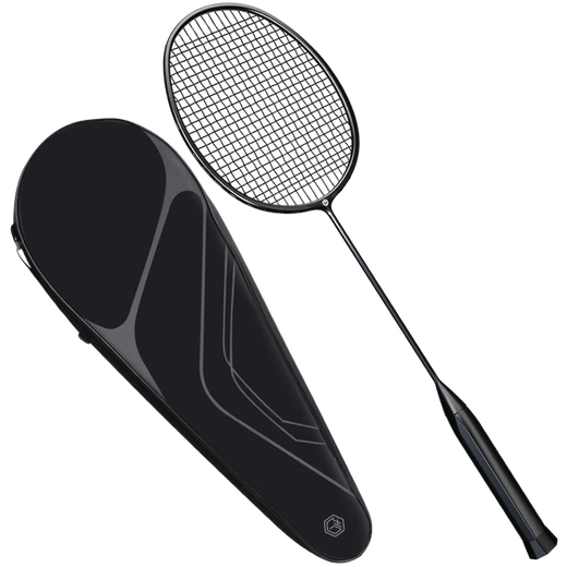 京东京造 8U小黑拍 超轻全碳素羽毛球拍单拍 运动训练赠球手胶