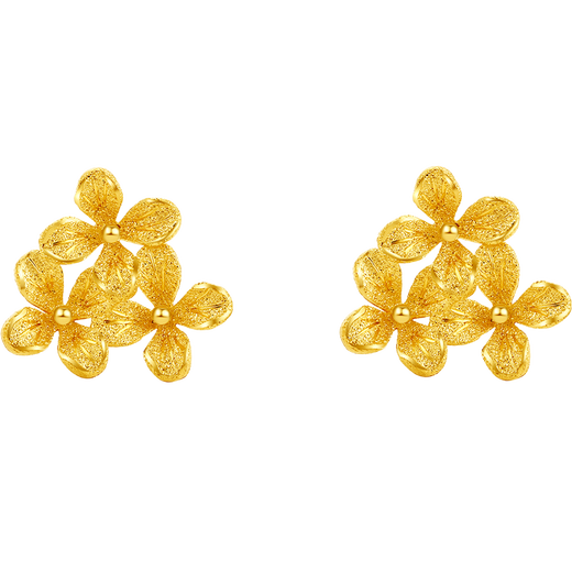 Saturday Blessing Hydrangea Gold Earrings Earrings Girls Birthday Gift Price A0911673 One Pair Approximately 1.57g
