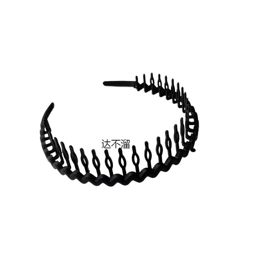 Dabuliu Zähne-resistente Nicht-Schlupf-Stirnbandmädchen Gummi Stirnband Waschen Gesicht Make-up Reparieren Haare Crushing Artefact Pressen Haarband Haartkarte Farbe 9274i Schwarzes Stirnband