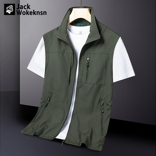 JACK WOKEKNSN Wolf Claw Cloud outdoor sports quick-drying men's vest vest breathable vest new fishing clothes tactical jacket black M