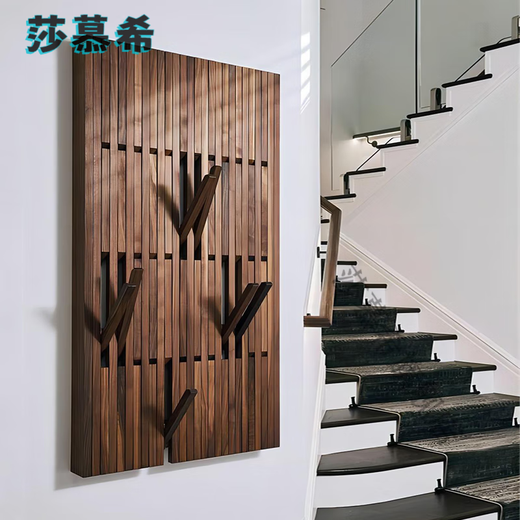 
BEYZK() Walnut piano keys clothes hanger wall hanging clothes hook into the entrance area walnut vertical plate 8th floor 16855